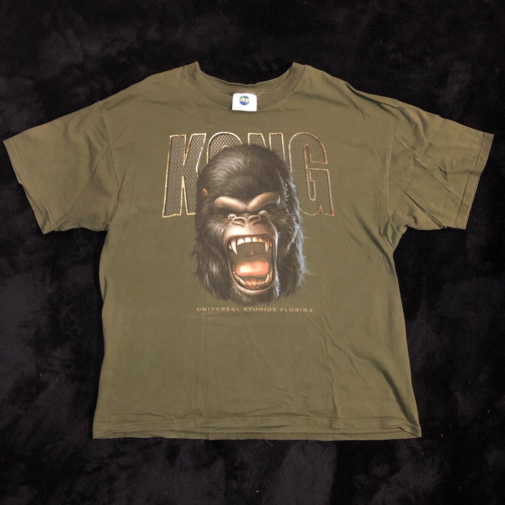 Vintage Universal Studios King Kong Promo Y2K  Graphic Tee - Olive Green